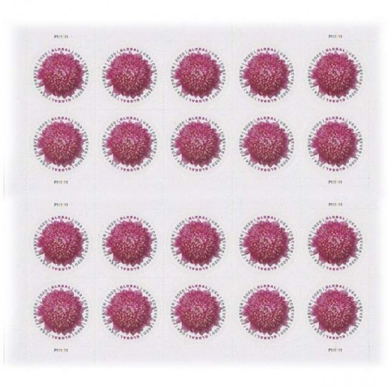 100 pcs -2020 US Global Chrysanthemum Forever Stamps