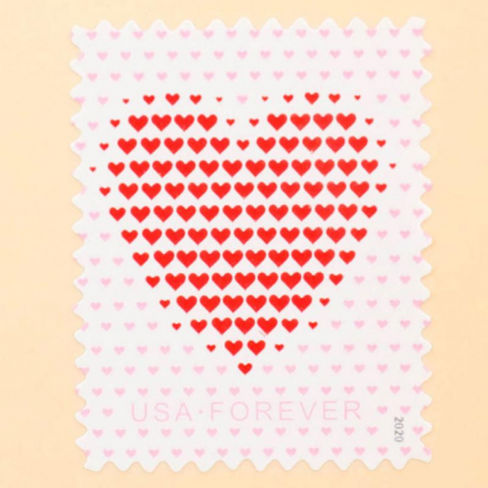 2020 US Made of Hearts Forever First-Class Postage Stamps Wedding