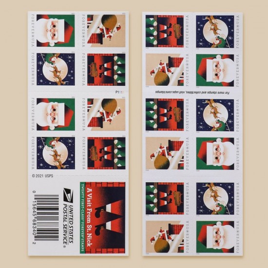 2021 US A Visit from St. Nick Forever Stamps