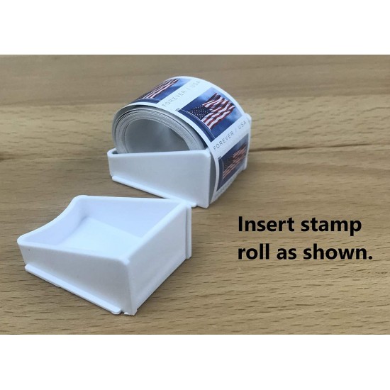 Postage Stamp Keeper Holder Desktop Dispenser Roll Storage (2019 US flag stamps included)